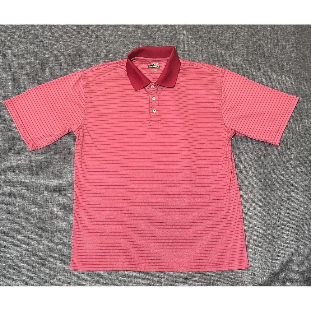 Bolle Golf Men's L‎ Striped Red Short Sleeve Shirt